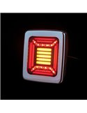 Piloto Trasero LED CUBE Cromado Rectangular | Posición NEON, Freno e Intermitente Dinámico | IP68 12/24V | 2a R1 S1