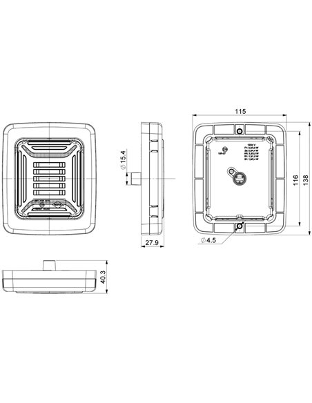 Feu arrière LED noir CUBE | Feux de position, de freinage et clignotants dynamiques néon | IP68 12/24 V | 2 A R1 S1