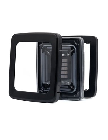 Lanterna traseira CUBE LED preta | Luz de posição neon, freio e seta dinâmica | IP68 12/24V | 2a R1 S1