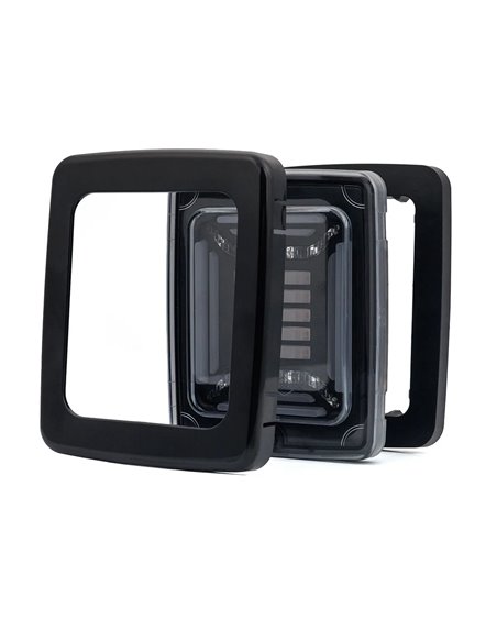 Feu arrière LED noir CUBE | Feux de position, de freinage et clignotants dynamiques néon | IP68 12/24 V | 2 A R1 S1