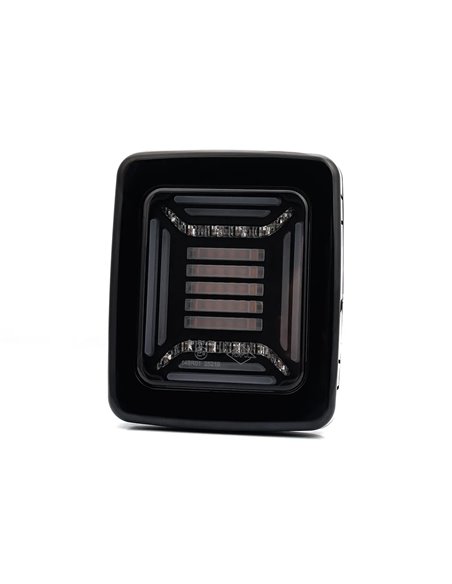 Feu arrière LED noir CUBE | Feux de position, de freinage et clignotants dynamiques néon | IP68 12/24 V | 2 A R1 S1