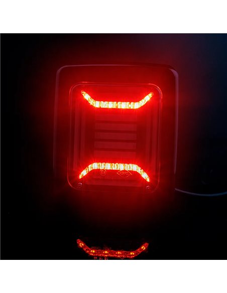 Lanterna traseira CUBE LED preta | Luz de posição neon, freio e seta dinâmica | IP68 12/24V | 2a R1 S1