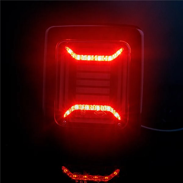 Lanterna traseira CUBE LED preta | Luz de posição neon, freio e seta dinâmica | IP68 12/24V | 2a R1 S1