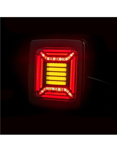 Lanterna traseira CUBE LED preta | Luz de posição neon, freio e seta dinâmica | IP68 12/24V | 2a R1 S1