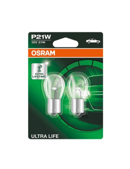 Bombilla coche P21W ULTRA LIFE 12V 21W BA15s larga duración blanca Homologada