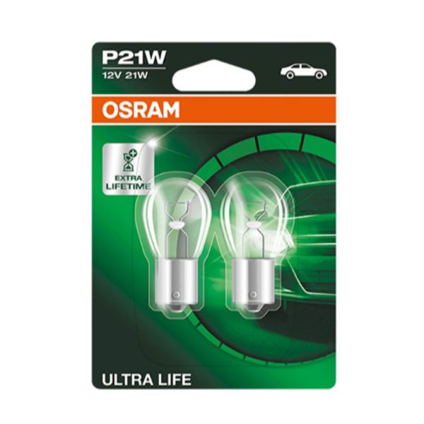 Bombilla coche P21W ULTRA LIFE 12V 21W BA15s larga duración blanca Homologada