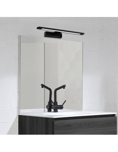 Aplique de pared LED metálico para baños Menorca 12W Ip44  Negro Ambiente