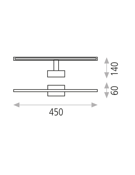 Menorca 12W IP44 Luminária de parede LED metálica para banheiros