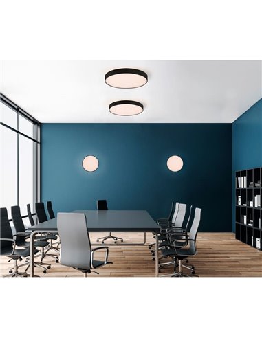 Plafonnier/applique murale LED ROMA avec éclairage vers le haut et vers le bas, Ø 40 cm, 2800 lm + 5 W, 500 lm, diffuseur microp