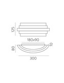 Aplique de pared LED LUXOR 30cm 20W 1200lm 2700K-3000K con Interruptor deslizante Blanco/Negro/Oro