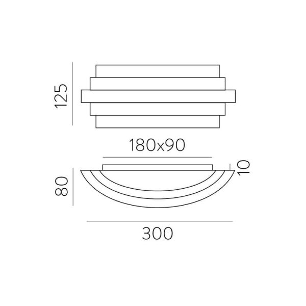 Aplique de pared LED LUXOR 30cm 20W 1200lm 2700K-3000K con Interruptor deslizante Blanco/Negro/Oro