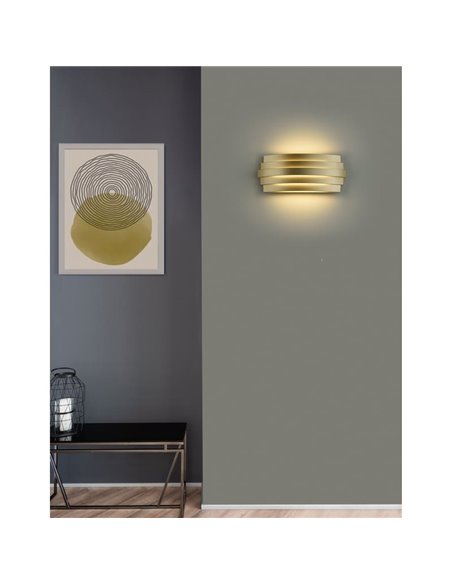 Luminária de parede LED LUXOR 30cm 20W 1200lm 2700K-3000K com interruptor deslizante Branco/Preto/Dourado