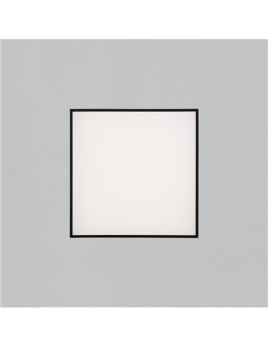 Plafón/Aplique LED cuadrado con difusor microprismático OPORTO negro texturado, 40W 2800Lm+5W 500Lm, 2700K-3000K