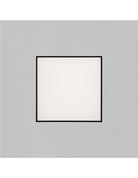 Plafón/Aplique LED cuadrado con difusor microprismático OPORTO negro texturado, 40W 2800Lm+5W 500Lm, 2700K-3000K
