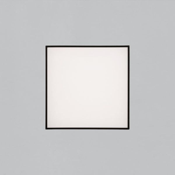 Plafón/Aplique LED cuadrado con difusor microprismático OPORTO negro texturado, 40W 2800Lm+5W 500Lm, 2700K-3000K