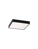 Plafón/Aplique LED cuadrado con difusor microprismático OPORTO negro texturado, 40W 2800Lm+5W 500Lm, 2700K-3000K