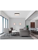Plafón/Aplique LED cuadrado con difusor microprismático OPORTO negro texturado, 40W 2800Lm+5W 500Lm, 2700K-3000K