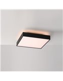 Plafón/Aplique LED cuadrado con difusor microprismático OPORTO negro texturado, 40W 2800Lm+5W 500Lm, 2700K-3000K