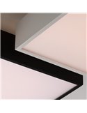 Plafón/Aplique LED cuadrado OPORTO negro texturado, 65W 6000Lm+9W 760Lm, 2700K-3000K con difusor microprismático