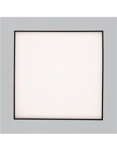 Plafón/Aplique LED cuadrado OPORTO negro texturado, 65W 6000Lm+9W 760Lm, 2700K-3000K con difusor microprismático