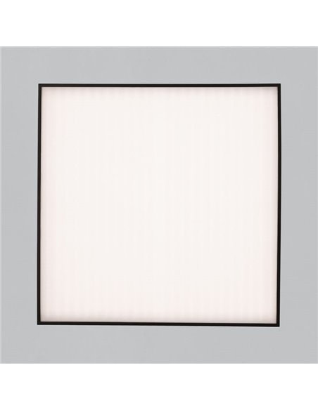 Plafón/Aplique LED cuadrado OPORTO negro texturado, 65W 6000Lm+9W 760Lm, 2700K-3000K con difusor microprismático