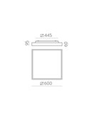 Plafón/Aplique LED cuadrado OPORTO negro texturado, 65W 6000Lm+9W 760Lm, 2700K-3000K con difusor microprismático