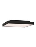 Plafón/Aplique LED cuadrado OPORTO negro texturado, 65W 6000Lm+9W 760Lm, 2700K-3000K con difusor microprismático