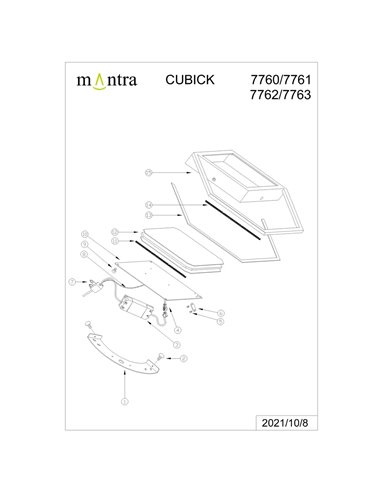 Aplique/plafón LED negro minimalista KUBICK, 48W 2700Lm 3000K