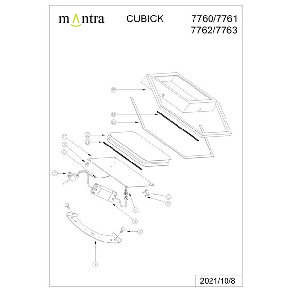 Aplique/plafón LED negro minimalista KUBICK, 48W 2700Lm 3000K