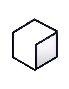 Aplique/plafón LED negro minimalista KUBICK, 48W 2700Lm 3000K