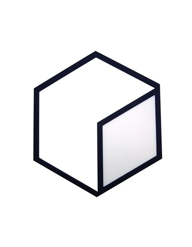 Applique/plafonnier LED minimaliste noir KUBICK, 48 W, 2700 lm, 3000 K