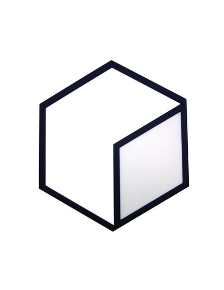 Aplique/plafón LED negro minimalista KUBICK, 48W 2700Lm 3000K