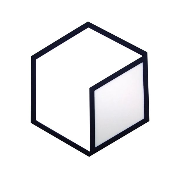 Luminária de parede/teto minimalista KUBICK em LED preto, 48W 2700lm 3000K