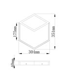 Aplique/plafón LED KUBICK S blanco 26W 3000K regulable 351x304mm