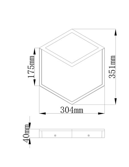 Aplique/plafón LED KUBICK S blanco 26W 3000K regulable 351x304mm