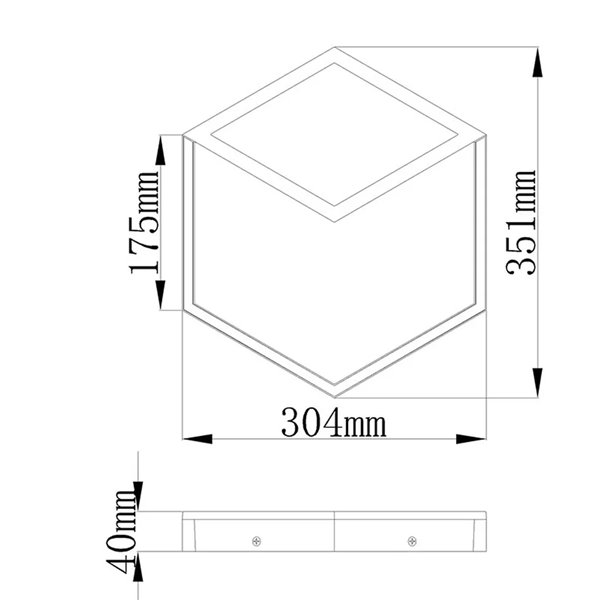 Aplique/plafón LED KUBICK S blanco 26W 3000K regulable 351x304mm