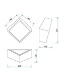 Aplique exterior cuadrado blanco mate MINI 2x5W G9 (no incl.) 160x160mm