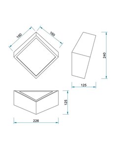 Aplique exterior cuadrado blanco mate MINI 2x5W G9 (no incl.) 160x160mm 2