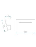 Aplique rectangular LED inclinado TOJA 8W 720Lm 3000K, 20x12cm