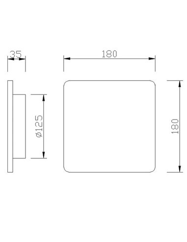 Bora Bora Mantra 12W Prata Quadrado LED Wall Light
