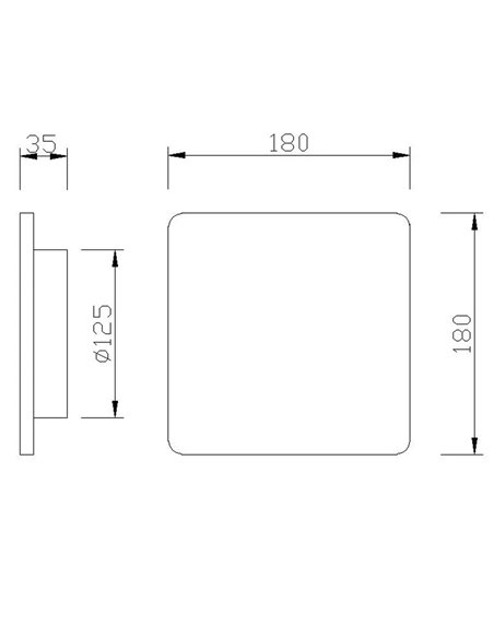 Bora Bora Mantra 12W Prata Quadrado LED Wall Light