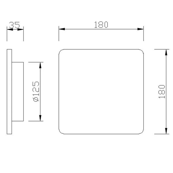 Bora Bora Mantra 12W Prata Quadrado LED Wall Light