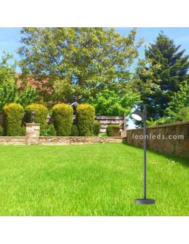 Baliza exterior larga moderna de aluminio gris oscuro Everest Mantra | LeonLeds Iluminación