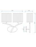 Aplique de pared rústico antracita con 2 pantallas en textil blancas EVE 2xE27 (no incl.)
