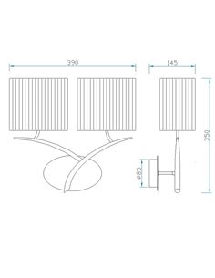 Aplique de pared rústico antracita con 2 pantallas en textil blancas EVE 2xE27 (no incl.) 2