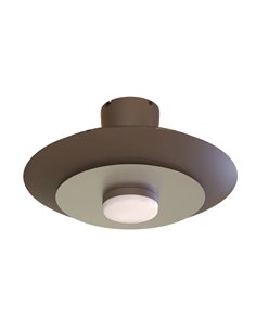 Ventilador plafón moderno LED KIOTO café níquel cepillado Ø500mm 33W 3000lm CCT regulable DC silencioso