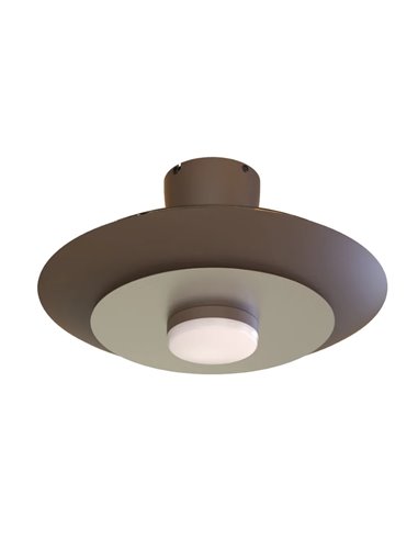 Ventilador plafón moderno LED KIOTO café níquel cepillado Ø500mm 33W 3000lm CCT regulable DC silencioso