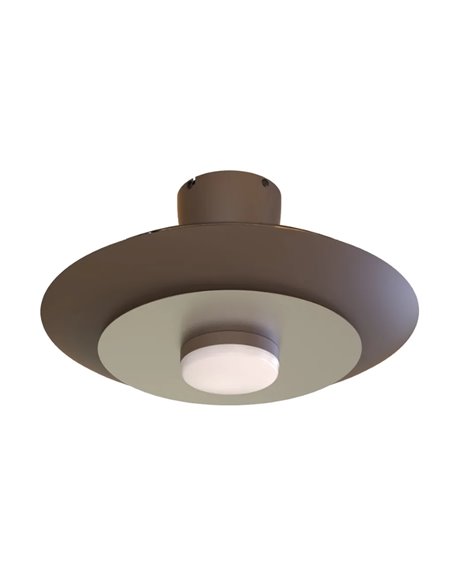 Ventilador plafón moderno LED KIOTO café níquel cepillado Ø500mm 33W 3000lm CCT regulable DC silencioso