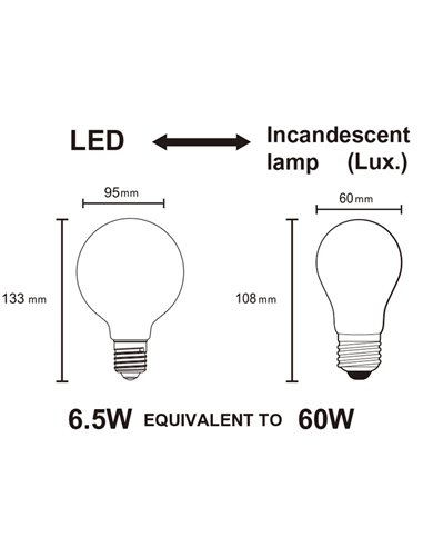 Ampoule LED Bombilla G95 E27 7W 4000K 740lm Ø95mm Opale
