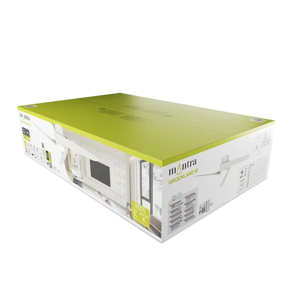 Ventilador LED GROENLAND M blanco Ø122cm DC 24W 1700lm CCT 2700K-5000K con mando/APP
